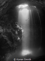This image was taken at 'The Pit Cenote' in Tulum, Mexico... by Karen Smith 
